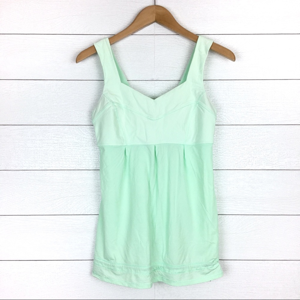 Lululemon Tame Me Tank Top Mint Green Stripe